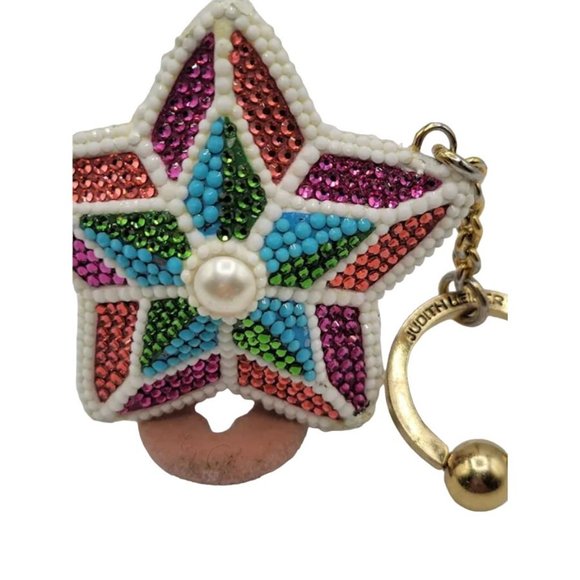 Vintage Judith Leiber Rare Jewel Encrusted Star Key Chain (A2641) - Picture 3 of 12